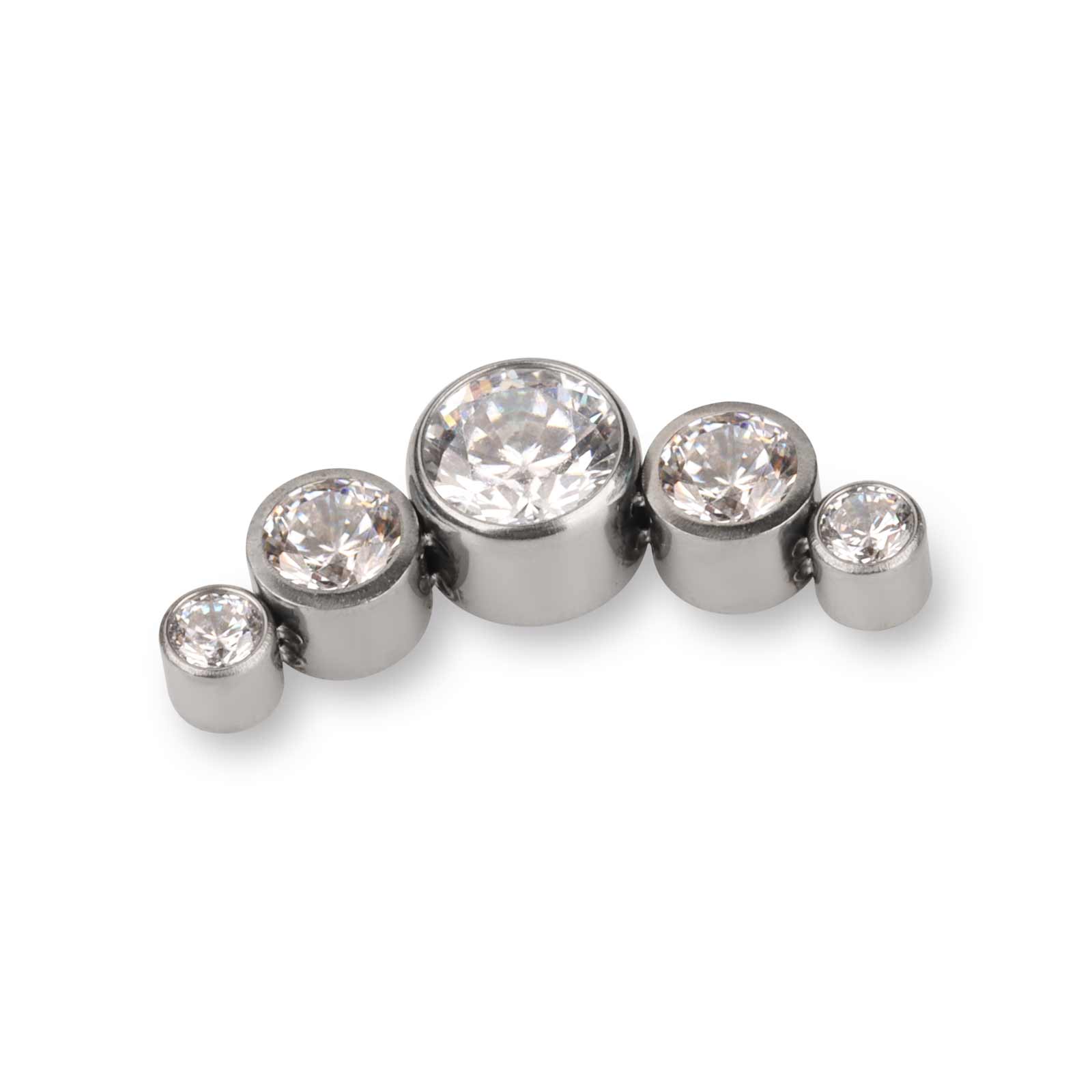 Накрутка Кластер Swarovski 1.2 мм 5К Clear Cryst титан - 5 шт