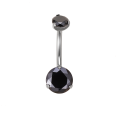 Банан 1.6 мм стразы Swarovski Black Crystal 5*8 мм внутренняя резьба титан