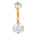 Банан 1.6 мм стразы Swarovski Crystal 5*8 мм внутренняя резьба Gold титан