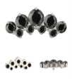 Накрутка Кластер Swarovski 1.2 мм 9К Black prong титан