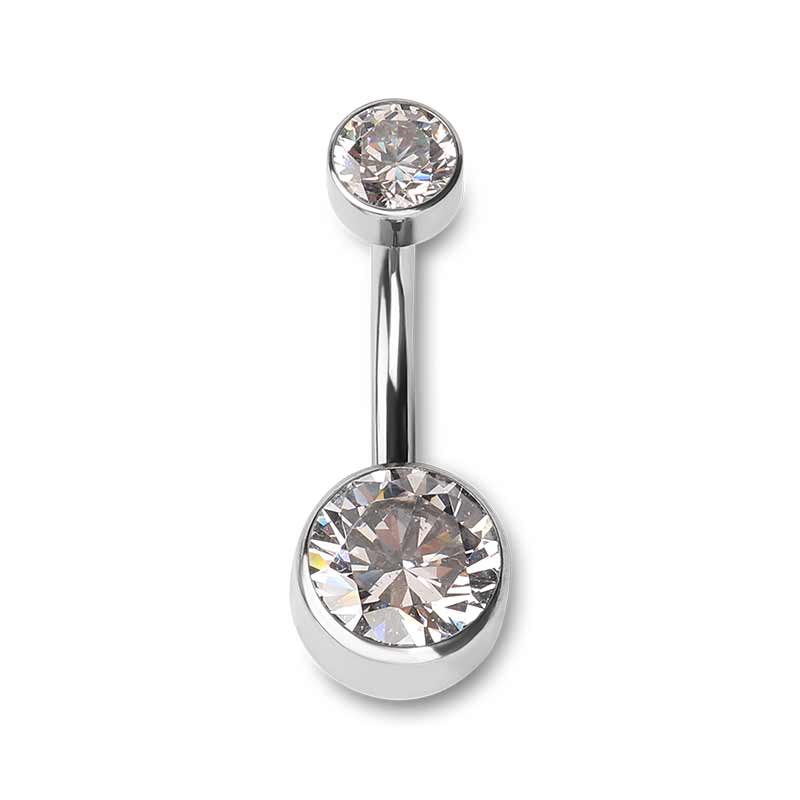Банан 1.6 мм Round Edge Clear Crystal 5 х 8 мм внутренняя резьба титан