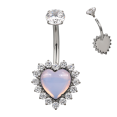 Банан 1.6 мм Big Heart Rose QZ Steel Crystal внутренняя резьба титан