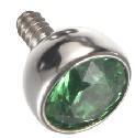 Накрутка 1.2 мм Swarovski sphere Green Crystal титан