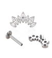 Накрутка Кластер Swarovski 1.2 мм 7K Clear sharp титан