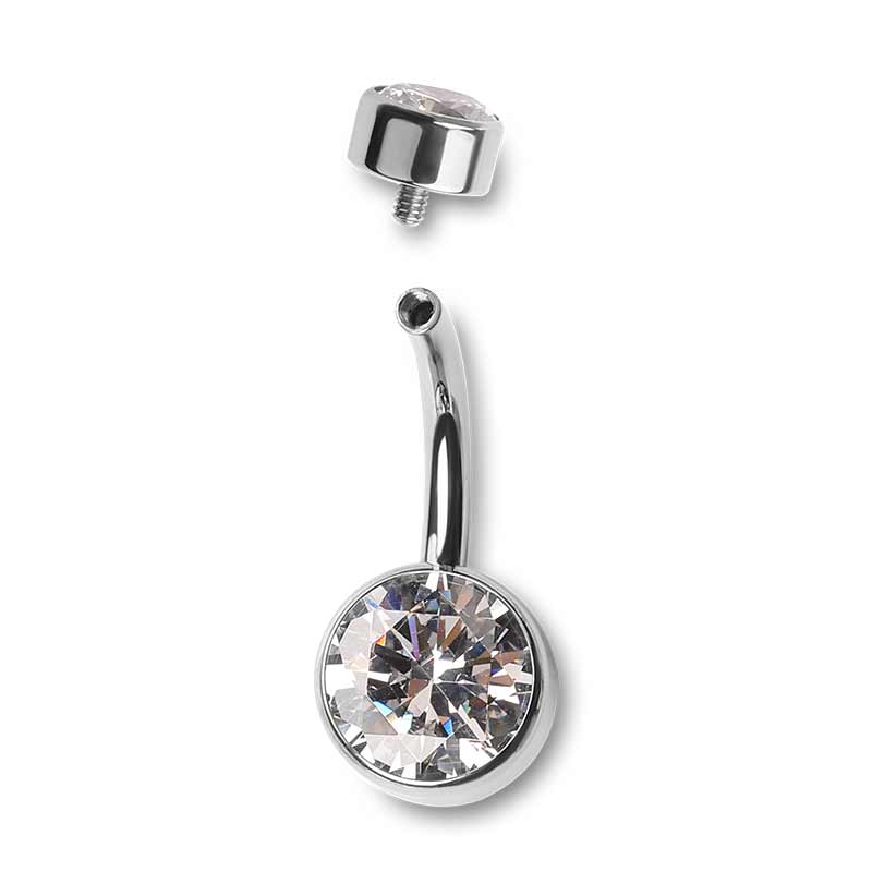 Банан 1.6 мм Round Edge Clear Crystal 5 х 8 мм внутренняя резьба титан