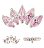 Накрутка Кластер Swarovski 1.2 мм 5К Pink Prong set титан